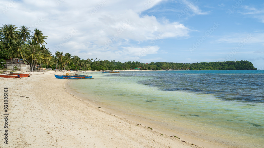 White beach with banca boat. blue turquoise water on philippine beach in siquijor with ocean beautiful 2020 paradise perfect vacation travel White beach with banca boat. blue turquoise water on philippine beach in siquijor with ocean beautiful 2020 paradise perfect vacation travel