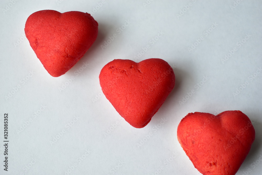 Pastry hearts for Valentine's day