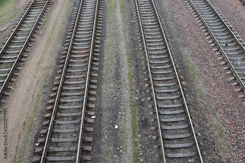 Empty railway. Four rails in length.