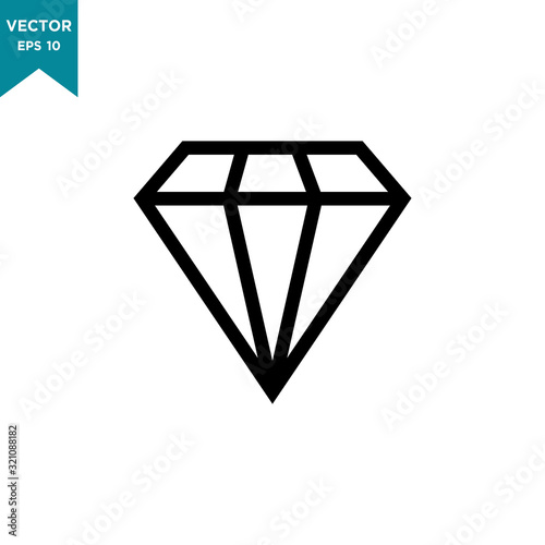 diamond vector icon in trendy flat design 