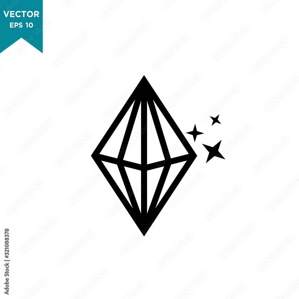 diamond vector icon in trendy flat design diamond vector icon in trendy flat design