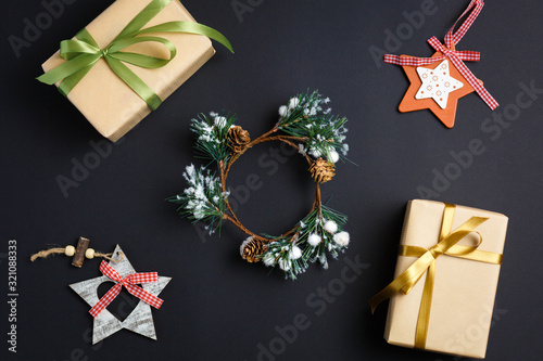 Christmas and New Year background with gifts