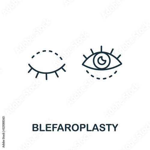 Blepharoplasty icon from plastic surgery collection. Simple line element Blepharoplasty symbol for templates, web design and infographics
