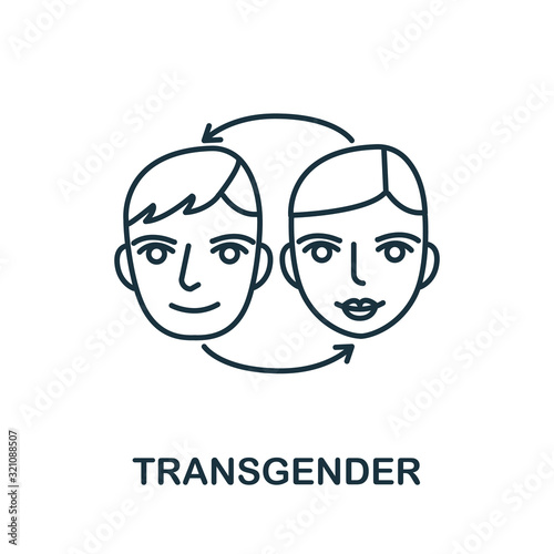 Transgender icon from plastic surgery collection. Simple line element Transgender symbol for templates, web design and infographics