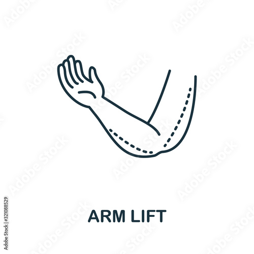 Arm Lift icon from plastic surgery collection. Simple line element Arm Lift symbol for templates, web design and infographics