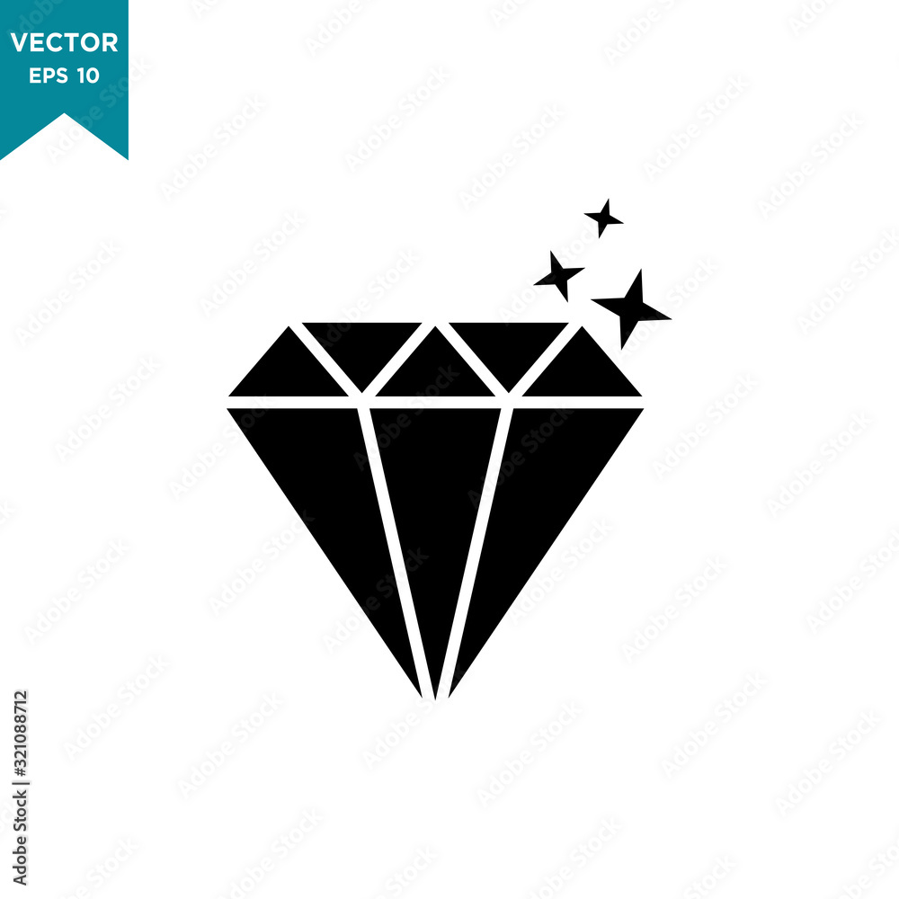diamond vector icon in trendy flat design diamond vector icon in trendy flat design