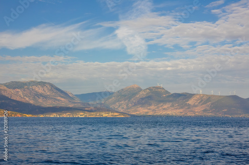 Wind Farms on the Hills of the Gulf of Corinth