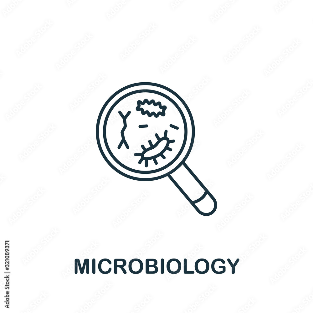 Microbiology icon from science collection. Simple line element Microbiology symbol for templates, web design and infographics Microbiology icon from science collection. Simple line element Microbiology symbol for templates, web design and infographics