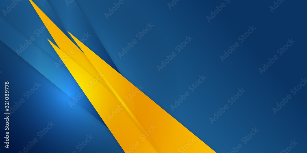 Dark blue orange triangle abstract background with shiny element vector ...