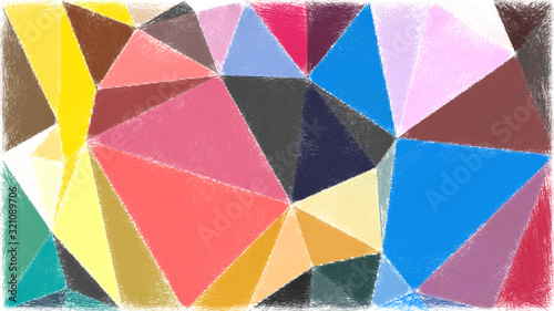 color geometric block pattern background polygonal style  LED light color dot   line art   paint like illustration background of spiral fractal triangle   geometric modern