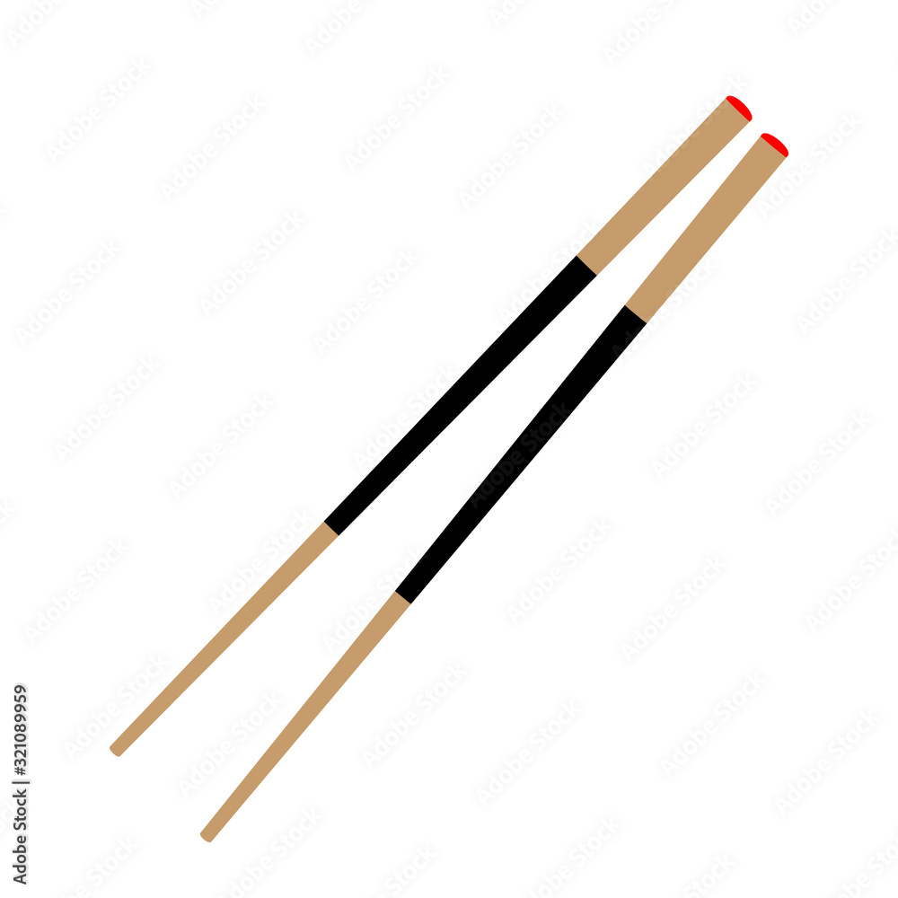 Asian wooden chopstick isolated. Asian wooden chopstick isolated.