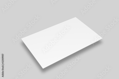 Blank postcard, flyer and pamphlet for mock up, 3d render illustration.