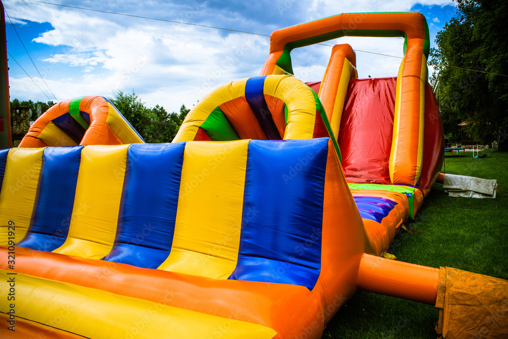 Rubber obstacle course on playground