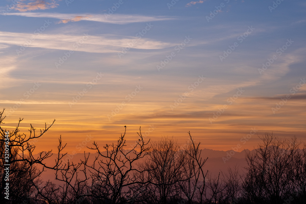 Beautiful sunset on the italian mountains in the Varese region. Beautiful sunset on the italian mountains in the Varese region.