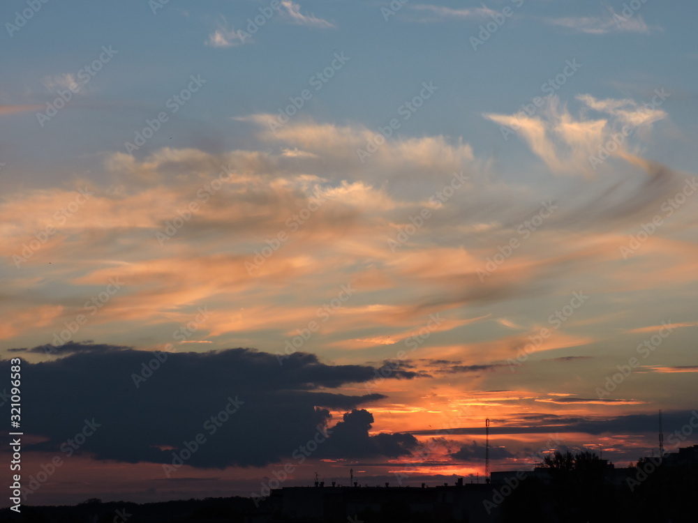 Fototapeta premium sunset in city