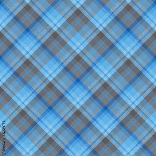 Seamless pattern in wonderful blue and dark grey colors for plaid, fabric, textile, clothes, tablecloth and other things. Vector image. 2