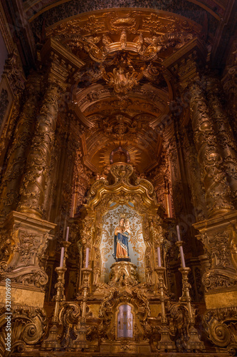 Altar view inside  Nossa Senhora do Porto de Ave  Sanctuary  Povoa de Lanhoso  Portugal.