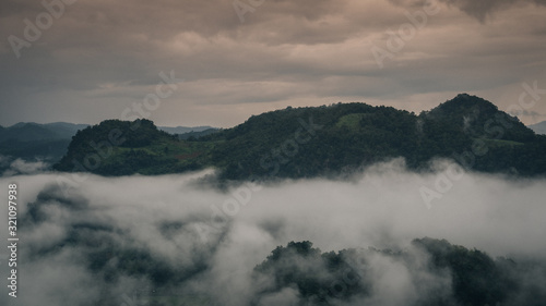 clouds over mountains