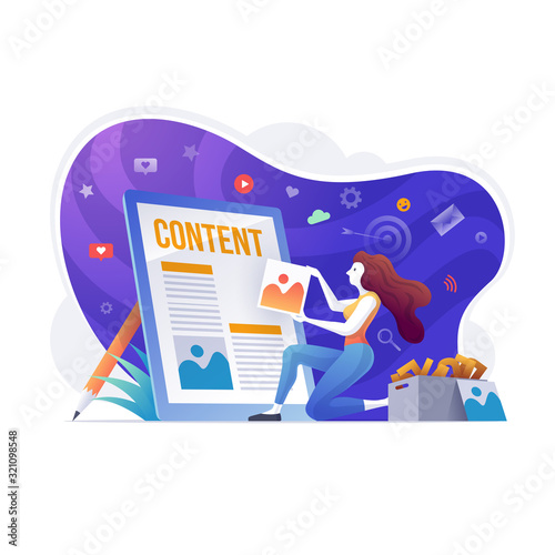 woman is preparing content for digital platforms.