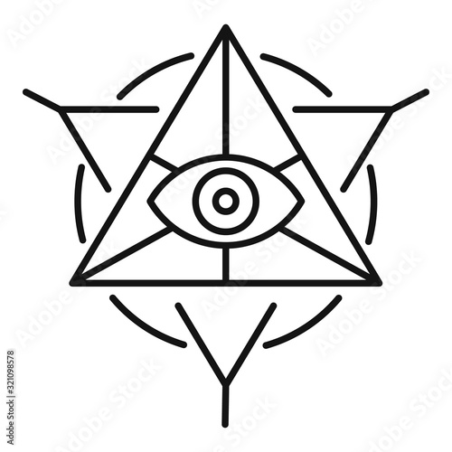 Alchemy pyramid icon. Outline alchemy pyramid vector icon for web design isolated on white background