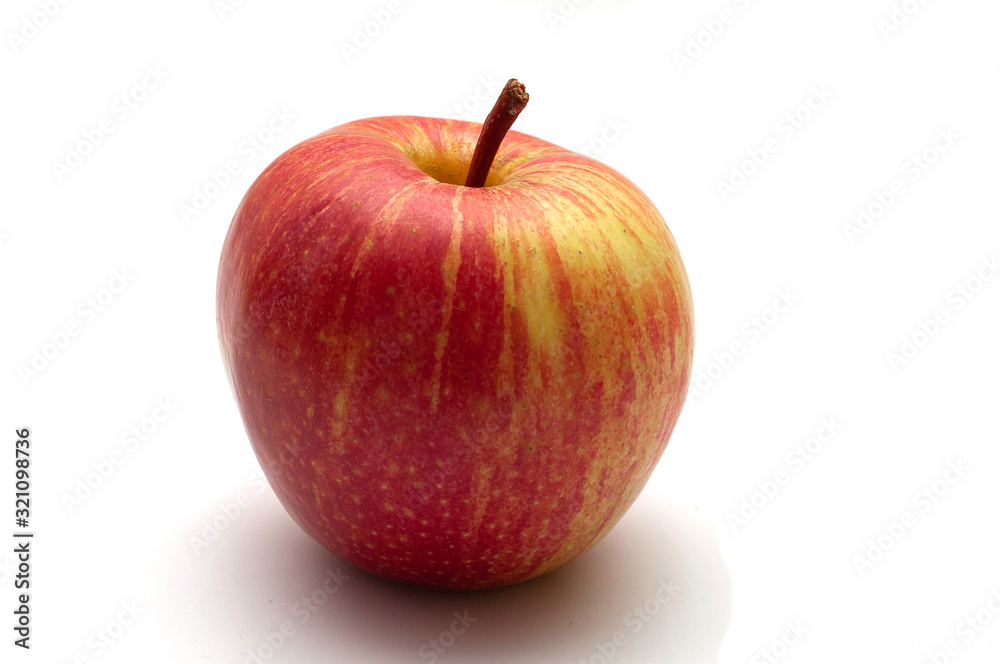 red and yellow Apple whole on an isolated white background red and yellow Apple whole on an isolated white background