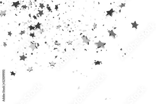 Silver volumetric star-confetti