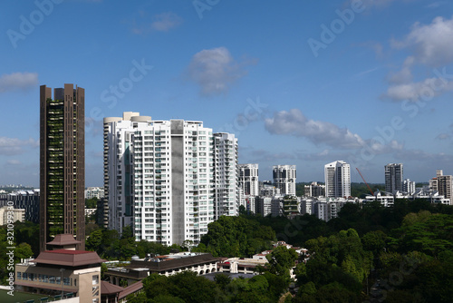 singaproe financial and residential buildings at sunny day 
