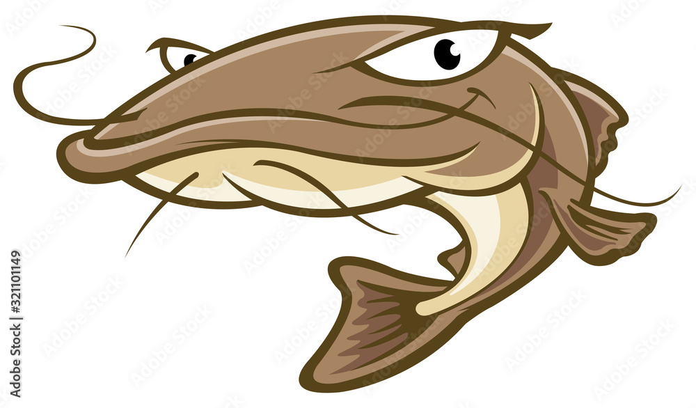 Naklejka premium Catfish character