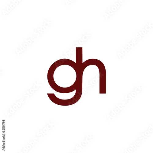 Initial letter gh or hg logo design template photo