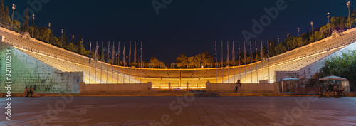 Obraz na płótnie Panathenaic Stadium or Kallimarmaro at night, Athens, Greece w salonie