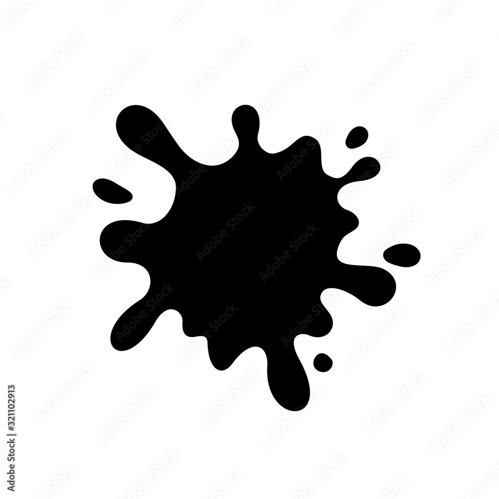 Ink blot splatter isolated
