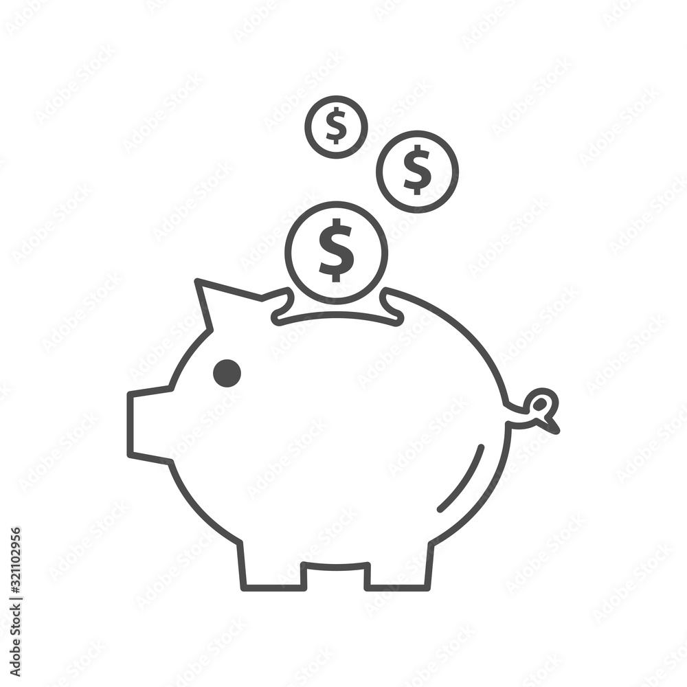 piggy bank icon vector design logo template EPS 10