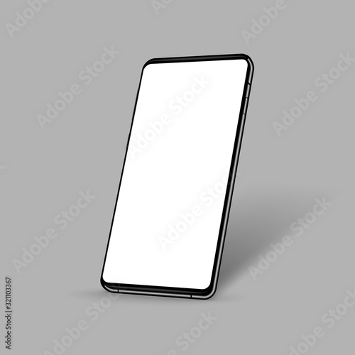Realistic smartphone in perspective view
