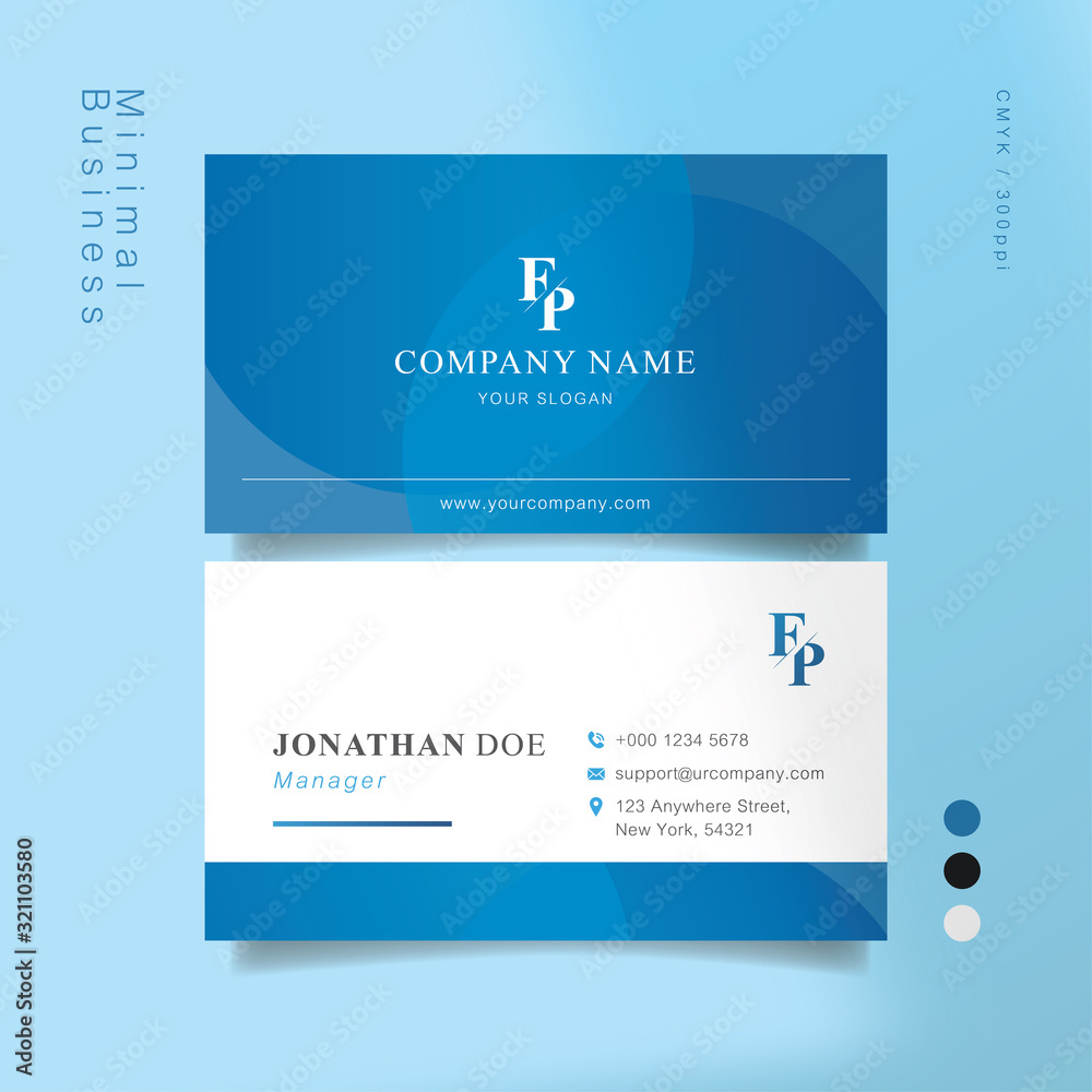 Blue and white smart business card 02