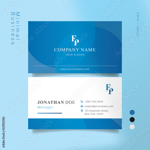 Blue and white smart business card 02