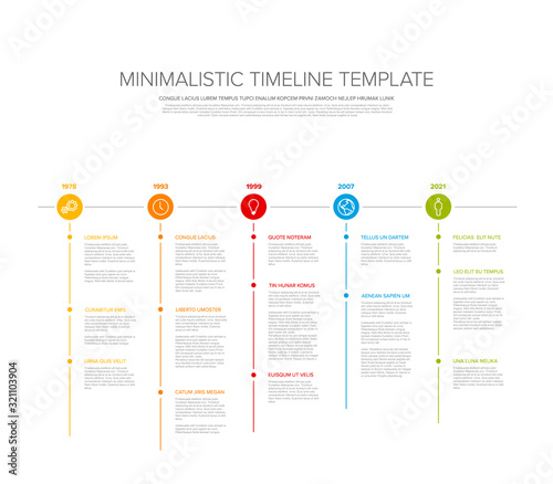 Minimalistic timeline template with circle icons photo