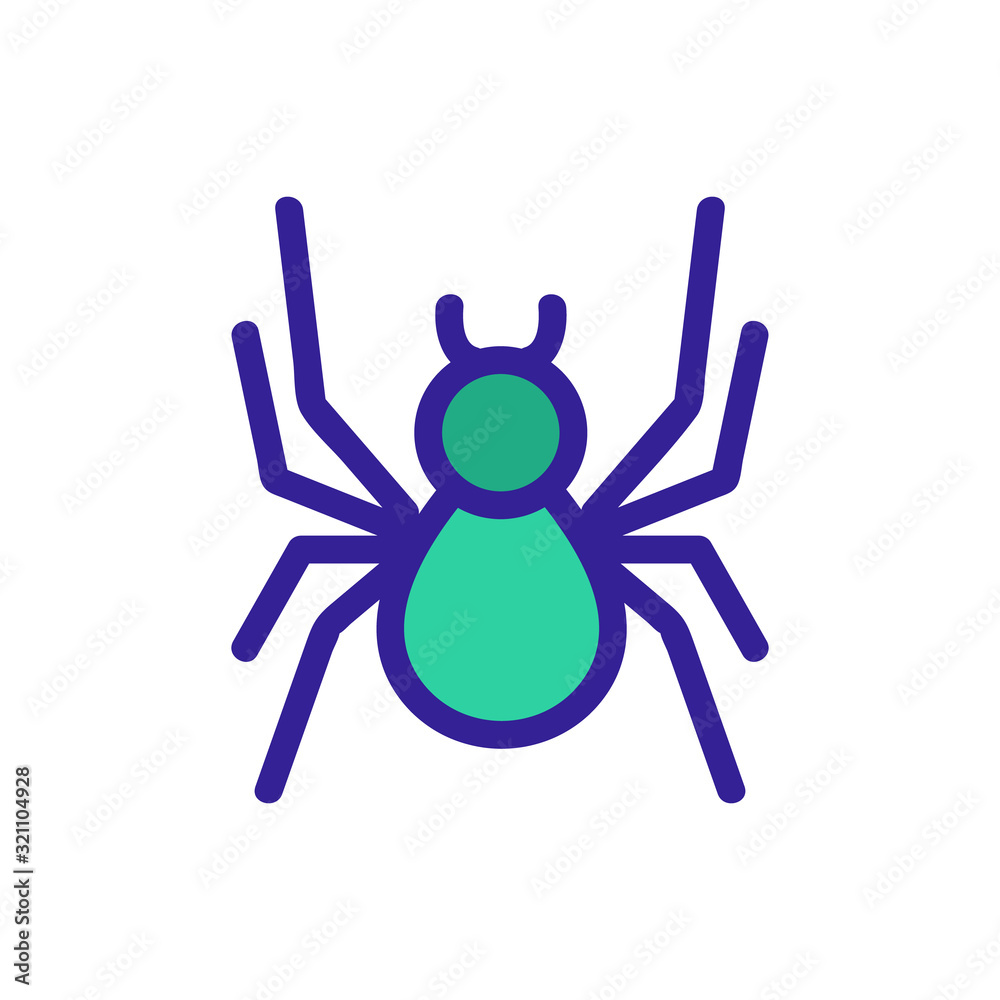Spider icon vector. Thin line sign. Isolated contour symbol illustration Spider icon vector. Thin line sign. Isolated contour symbol illustration