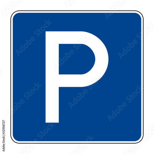 Camp. Road sign of Germany. Europe. Vector graphics.