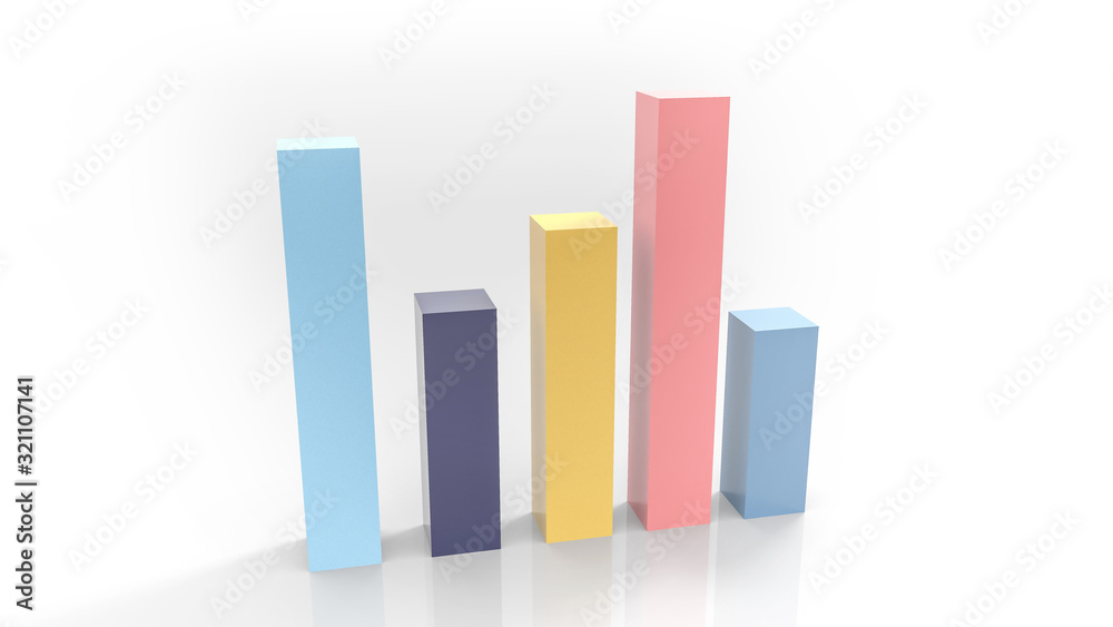 3D render illustrations of graph chart showing business statistic 3D render illustrations of graph chart showing business statistic