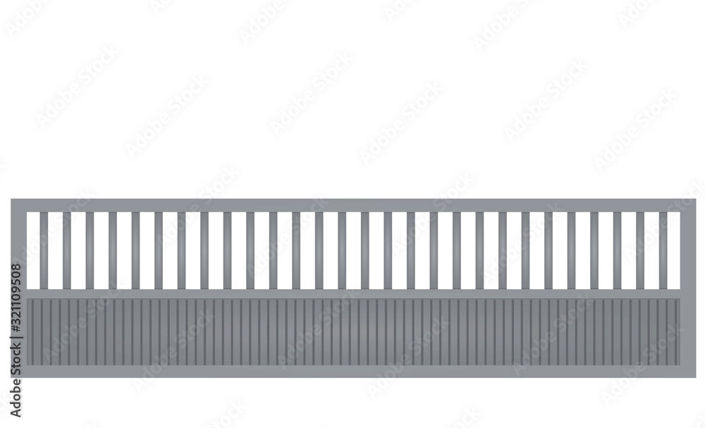 Black outdoor gate. vector illustration Black outdoor gate. vector illustration
