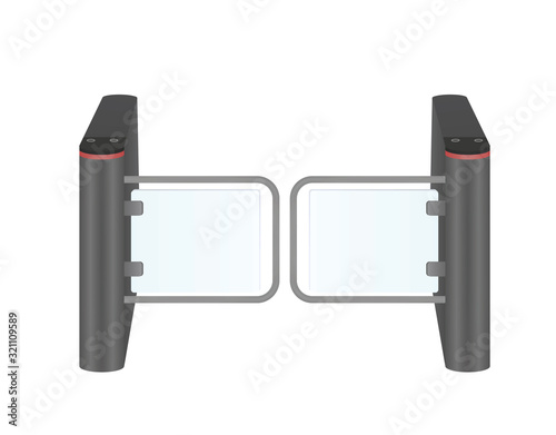 Modern isolated swing barrier. vector illustration