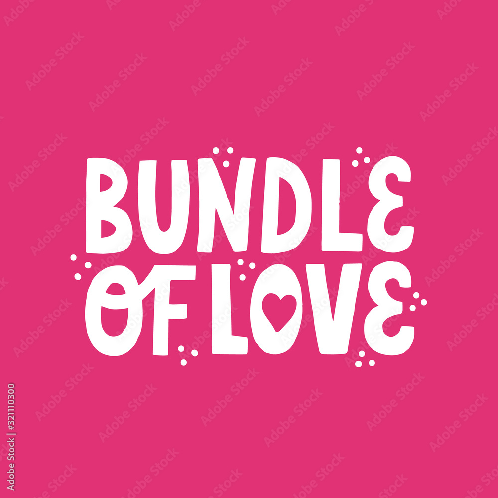 Bundle of love lettering for newborn design
