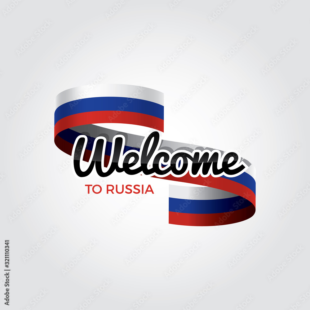 Welcome to Russia flag. Patriotic design. Vector illustration. Welcome to Russia flag. Patriotic design. Vector illustration.