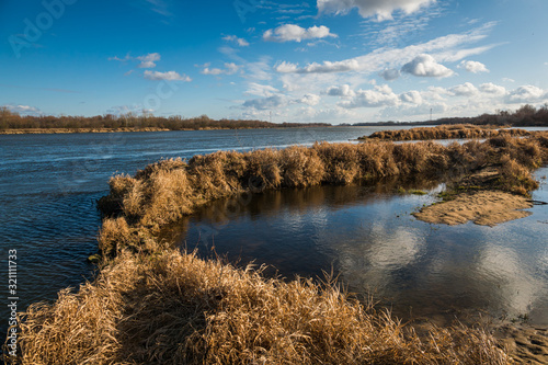 Vistula river at sunny day near Mniszew, Poland