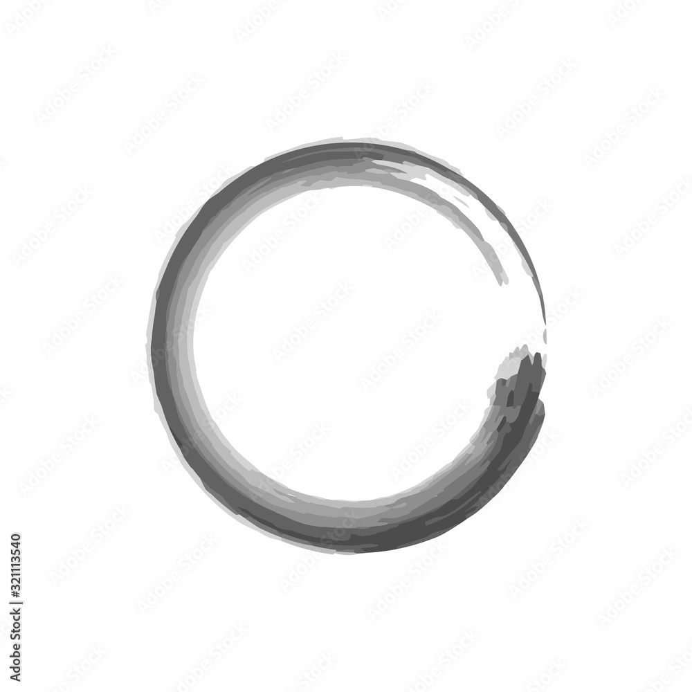 Zen symbol abstract brush vector graphic design on white background Zen symbol abstract brush vector graphic design on white background