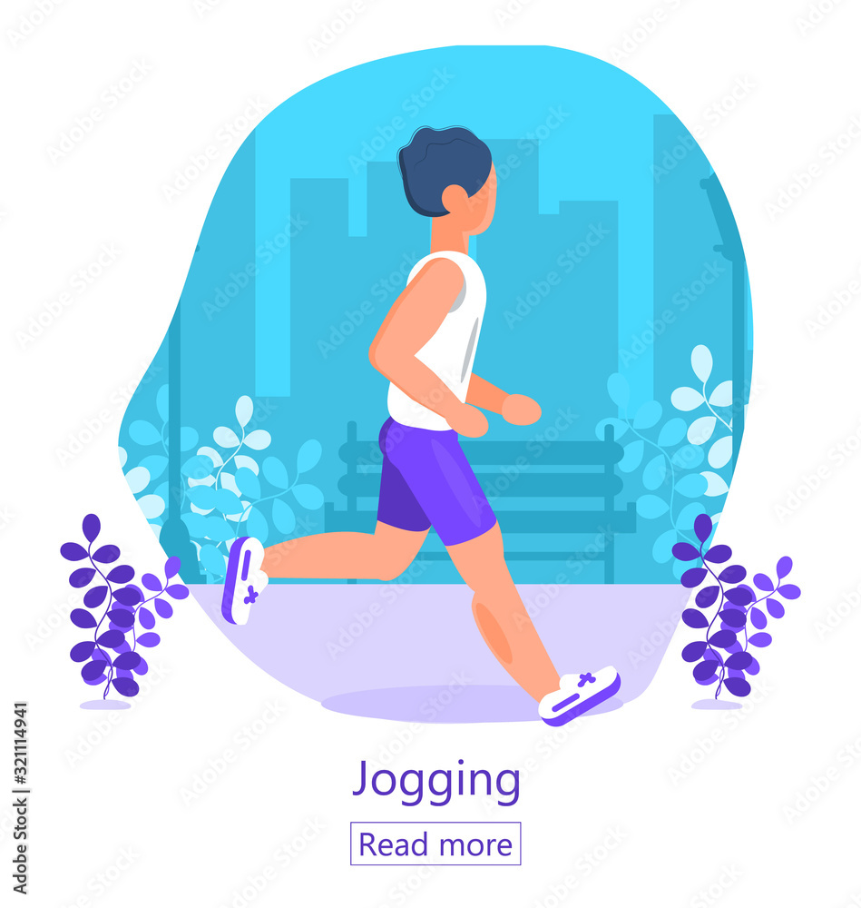 Athlete jogs. Man is running in city park. Marathon, city run illustration. Training, cardio exercising. Summer sport time. Outdoor activity, fitness, losing weight program vector Athlete jogs. Man is running in city park. Marathon, city run illustration. Training, cardio exercising. Summer sport time. Outdoor activity, fitness, losing weight program vector