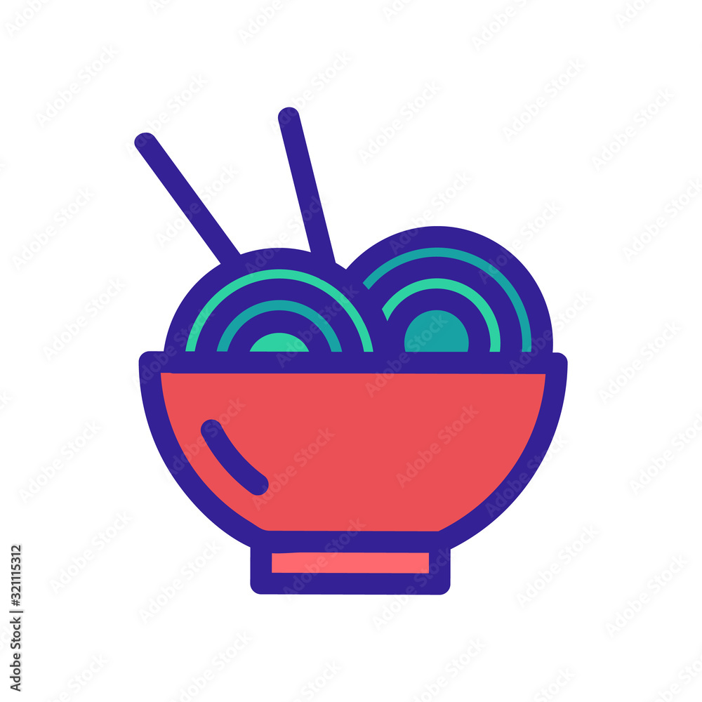Noodles icon vector. Thin line sign. Isolated contour symbol illustration Noodles icon vector. Thin line sign. Isolated contour symbol illustration