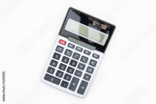 Metal calculator with a display photo