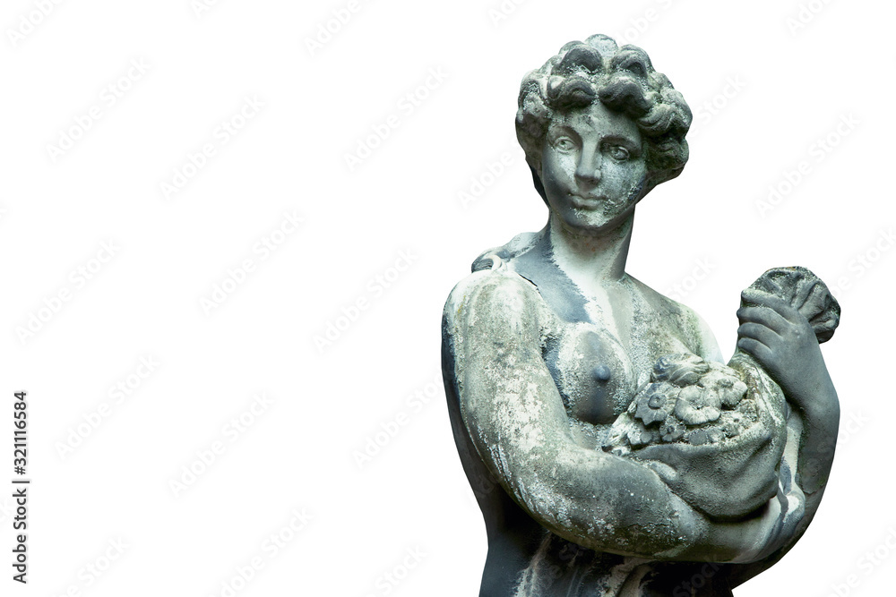 Fragment of ancient statue of Ceres (Demeter) Olympian goddess of agriculture, harvest, grain, and the love between mother and child. Fragment of ancient statue of Ceres (Demeter) Olympian goddess of agriculture, harvest, grain, and the love between mother and child.