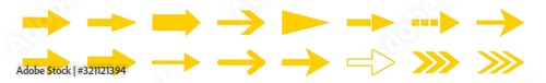 Arrow Icon Yellow | Arrows | Infographic Illustration | Direction Symbol | Pointer Logo | Up Sign | Isolated | Variations